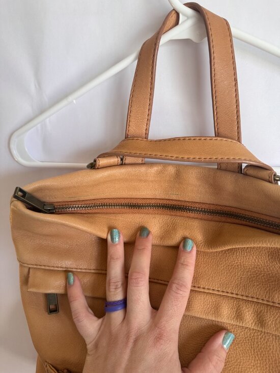 Tan Leather Backpack with Tablet Sleeve Aspen main image 10